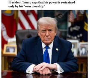 Дональд Трамп заявил, что его полномочия как главнокомандующего ограничены не международным правом, а «собственной моралью»