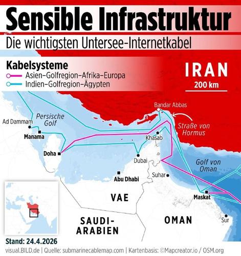 Цифровая блокада: Иран угрожает отключить страны Залива, перерезав подводные интернет-кабели