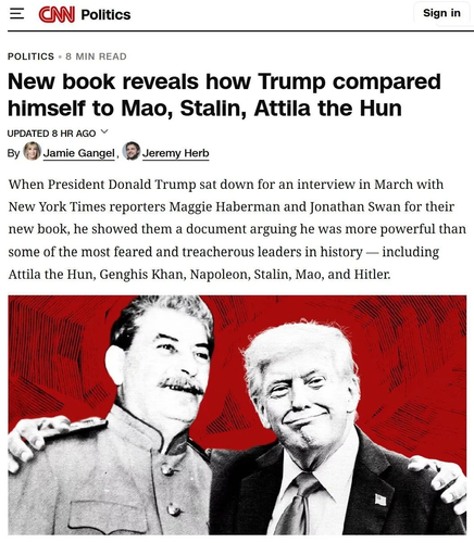NYT: в новой книге Трамп утверждает, что его могущество превосходит всех великих диктаторов